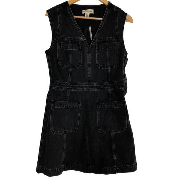 Madewell Dress Denim Cap-Sleeve Utility Pockets Mini Tarrybrook Wash Black NWT 6 - Picture 4 of 9